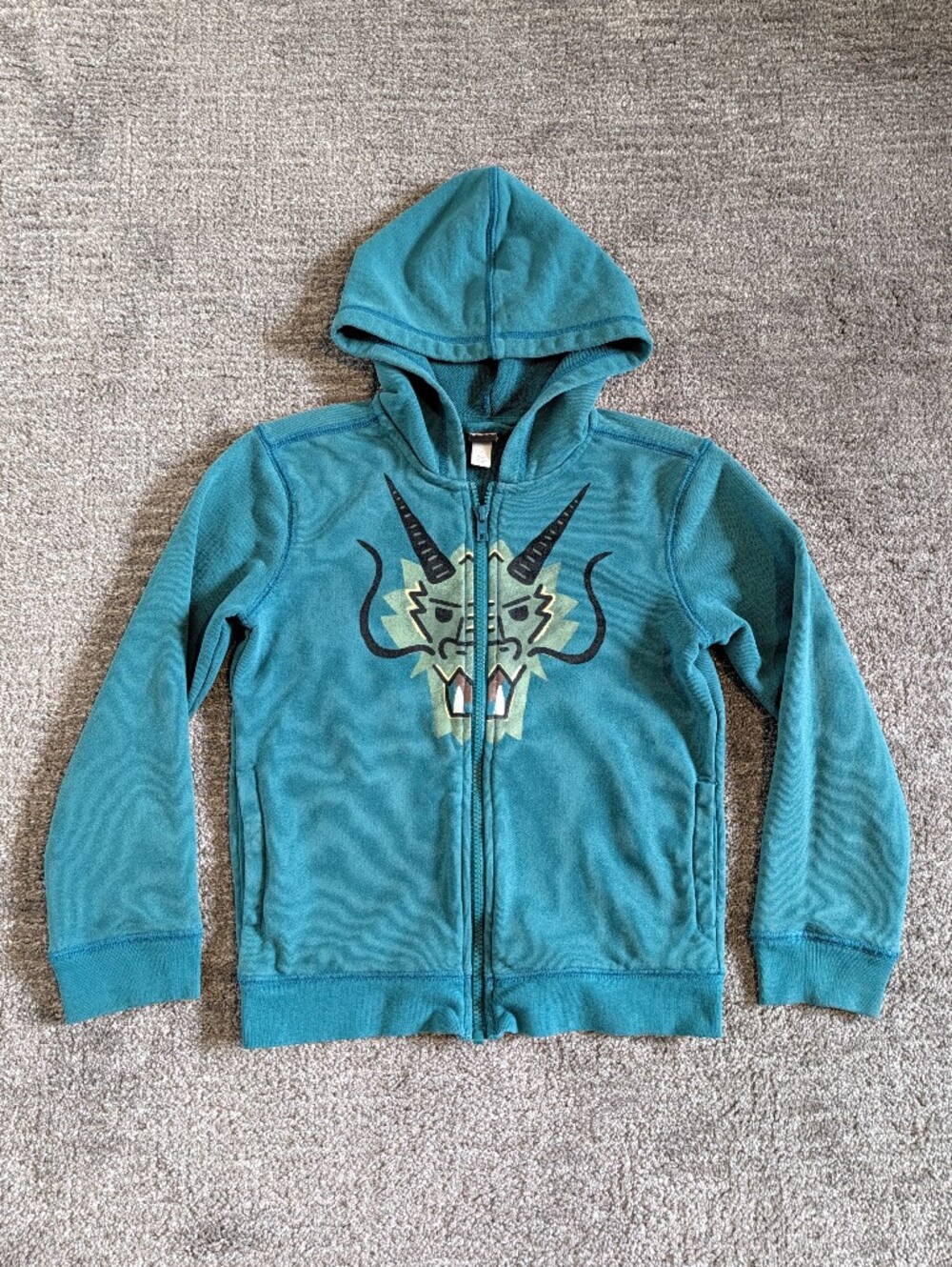 Tea Collection Dragon Series Teal Zip-Up Hoodie - Kids 7